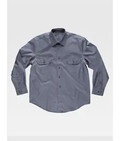 Camicia uomo manica lunga due tasche sul petto cotone Workteam