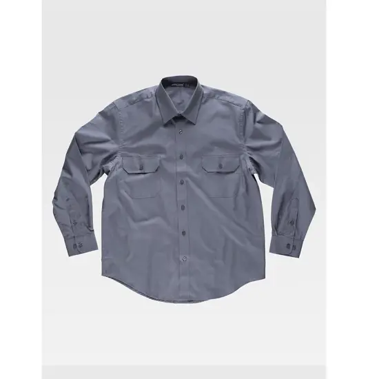 Camicia uomo manica lunga due tasche sul petto cotone Workteam