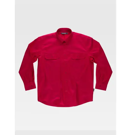 Camicia uomo manica lunga due tasche sul petto cotone Workteam