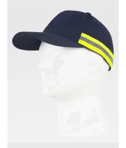 Cappello visiera curva 6 pannelli banda rifrangente-riflettente Workteam