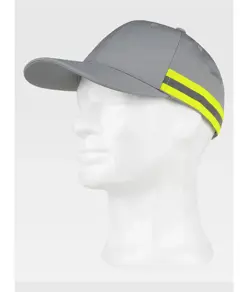 Cappello visiera curva 6 pannelli banda rifrangente-riflettente Workteam