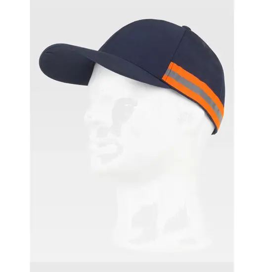Cappello visiera curva 6 pannelli banda rifrangente-riflettente Workteam