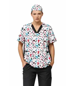 Casacca unisex tessuto elasticizzato stampato Workteam