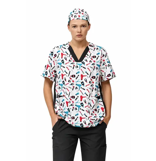 Casacca unisex tessuto elasticizzato stampato Workteam