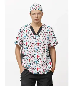Casacca unisex tessuto elasticizzato stampato Workteam