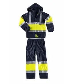 Completo impermeabile giacca + pantalone alta visibilita classe 2 Workteam