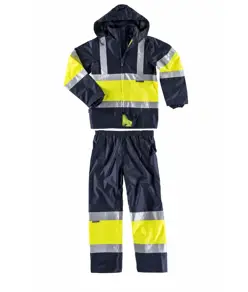 Completo impermeabile giacca + pantalone alta visibilita classe 2 Workteam