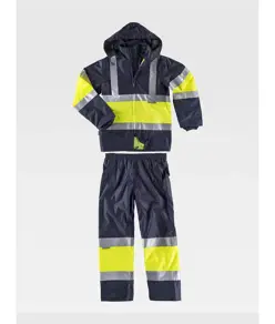 Completo impermeabile giacca + pantalone alta visibilita classe 2 Workteam