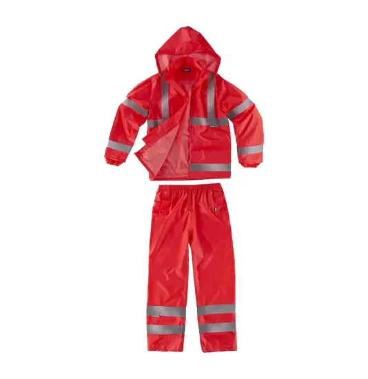 Completo impermeabile giacca + pantalone alta visibilita Workteam