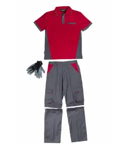 Completo unisex da lavoro pantalone + polo + guanti Workteam