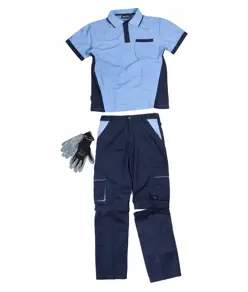Completo unisex da lavoro pantalone + polo + guanti Workteam