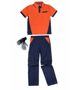 Completo unisex da lavoro pantalone + polo + guanti Workteam