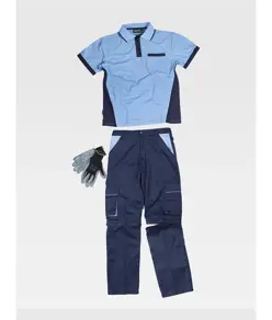 Completo unisex da lavoro pantalone + polo + guanti Workteam