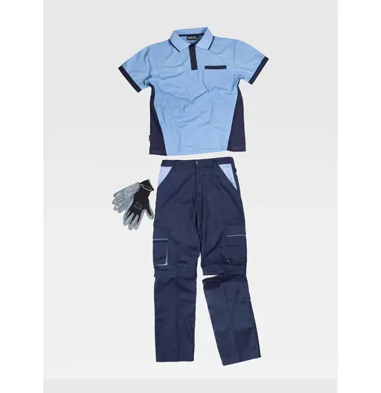 Completo unisex da lavoro pantalone + polo + guanti Workteam