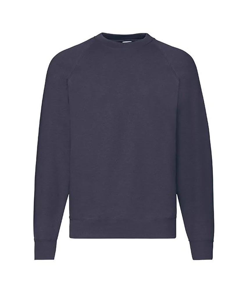 Felpa classica raglan Fruit of the Loom, polsini in costina cotone/Lycra