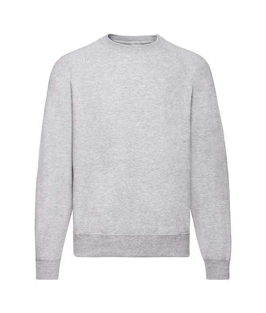 Felpa classica raglan Fruit of the Loom, polsini in costina cotone/Lycra
