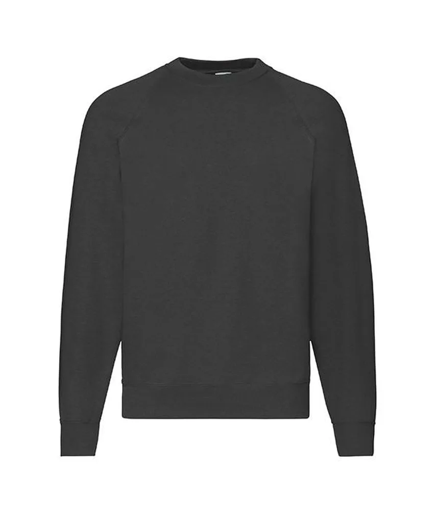 Felpa classica raglan Fruit of the Loom, polsini in costina cotone/Lycra