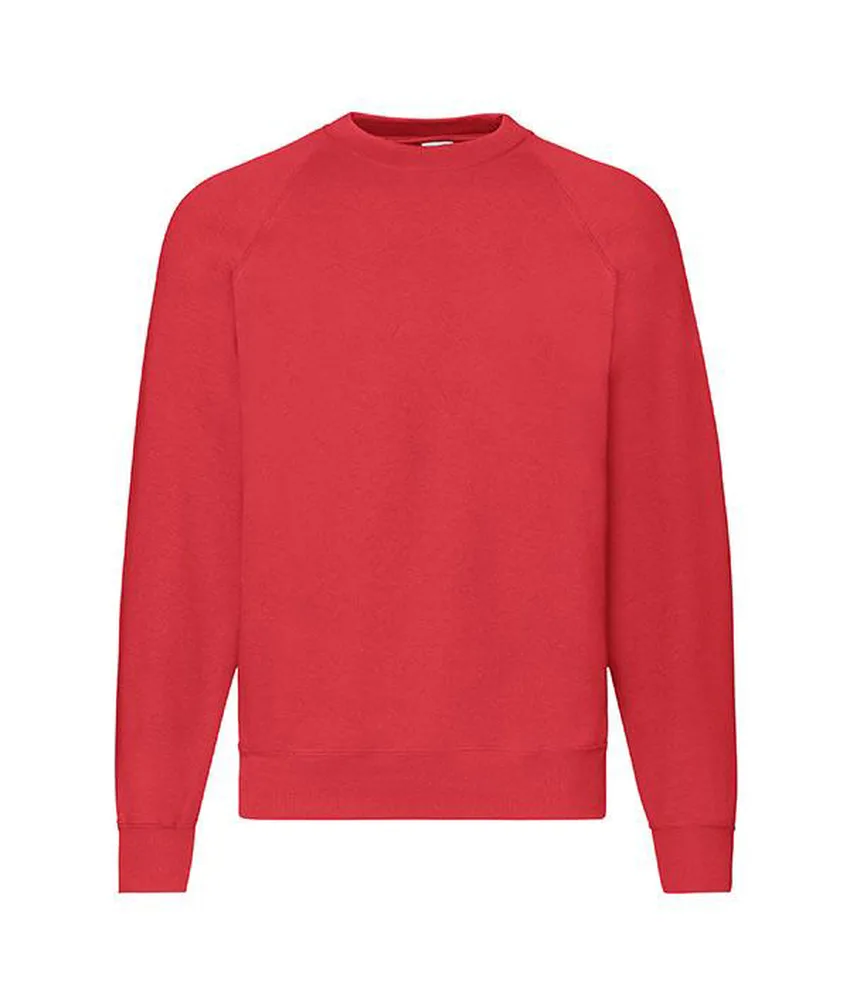 Felpa classica raglan Fruit of the Loom, polsini in costina cotone/Lycra