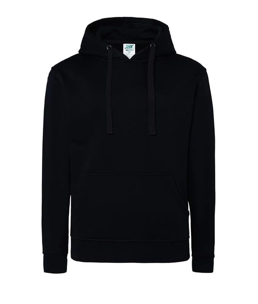 Felpa con cappuccio Cvc da donna JHK, tasca a marsupio - costine 1x1 polsini e fondo in lycra