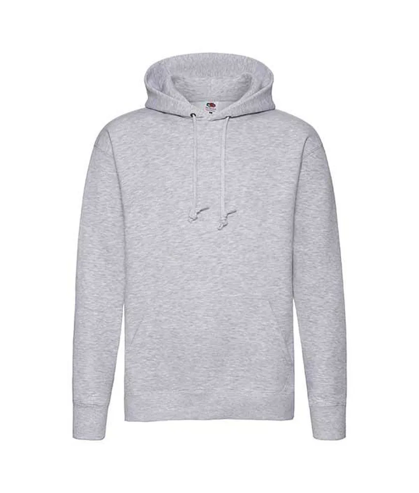 Felpa con cappuccio premium Fruit of the Loom, polsini in costina cotone/Lycra - tascone anteriore a marsupio