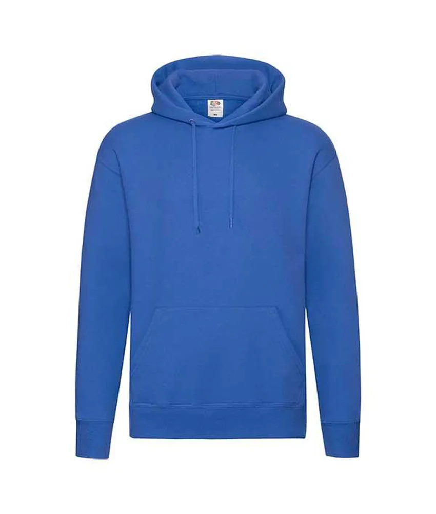 Felpa con cappuccio premium Fruit of the Loom, polsini in costina cotone/Lycra - tascone anteriore a marsupio