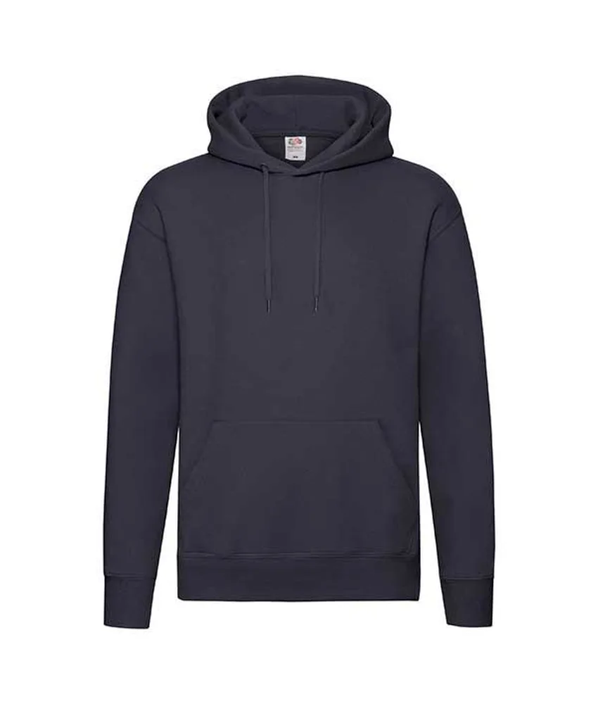 Felpa con cappuccio premium Fruit of the Loom, polsini in costina cotone/Lycra - tascone anteriore a marsupio