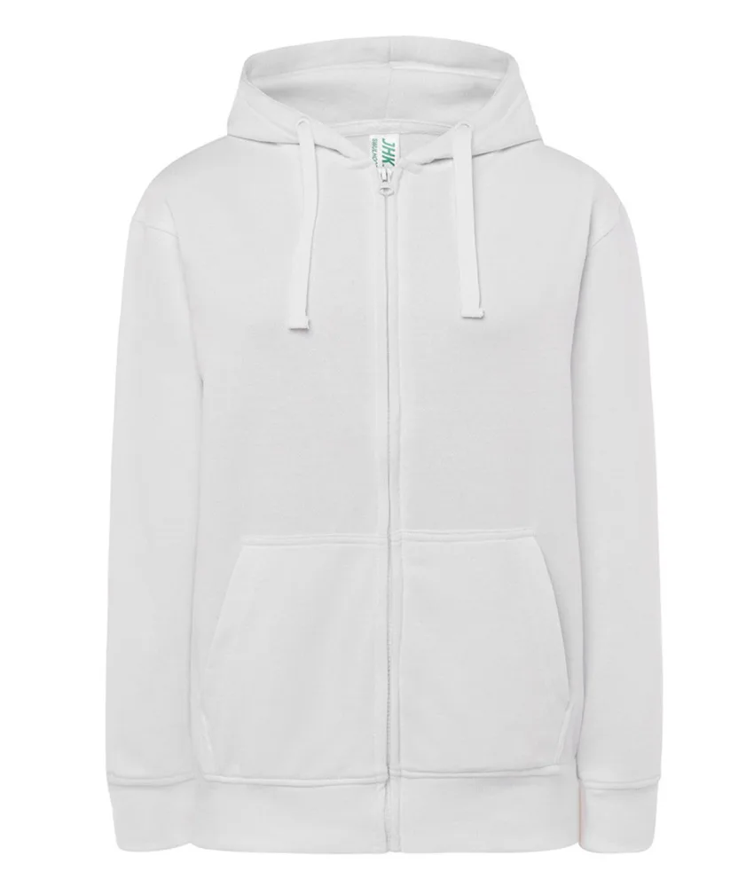 Felpa con cappuccio ZIP da donna JHK French Terry, tasche a marsupio - polsini e orlo a costina 1x - cerniera completamente coperta