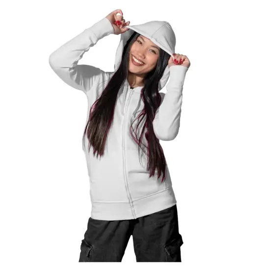 Felpa con cappuccio ZIP da donna JHK French Terry