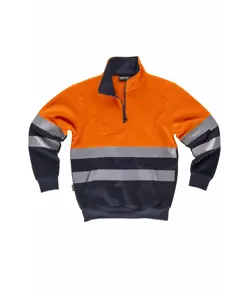 Felpa mezza zip alta visibilita classe 2 Workteam