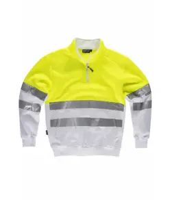 Felpa mezza zip alta visibilita classe 2 Workteam
