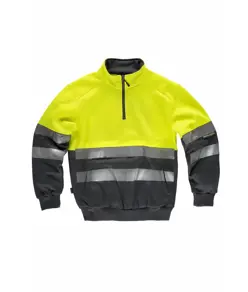 Felpa mezza zip alta visibilita classe 2 Workteam