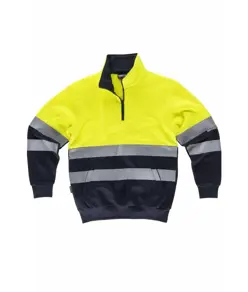 Felpa mezza zip alta visibilita classe 2 Workteam