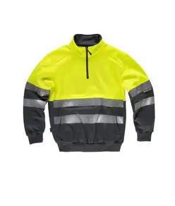 Felpa mezza zip alta visibilita classe 2 Workteam