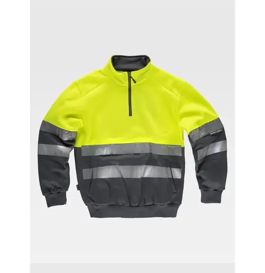 Felpa mezza zip alta visibilita classe 2 Workteam