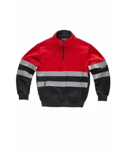 Felpa mezza zip bande rifrangenti Workteam