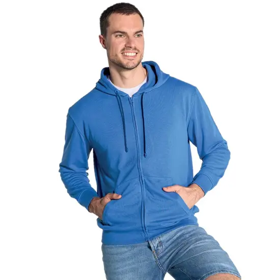 FELPA UOMO CAPPUCCIO E ZIP LEGGERA FRENCH TERRY JHK