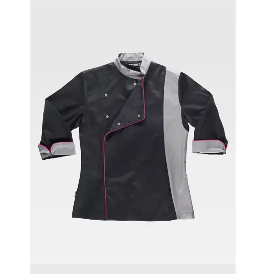 Giacca cuoco donna manica lunga tessuto antimacchia Workteam
