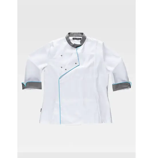 Giacca cuoco donna manica lunga tessuto antimacchia Workteam