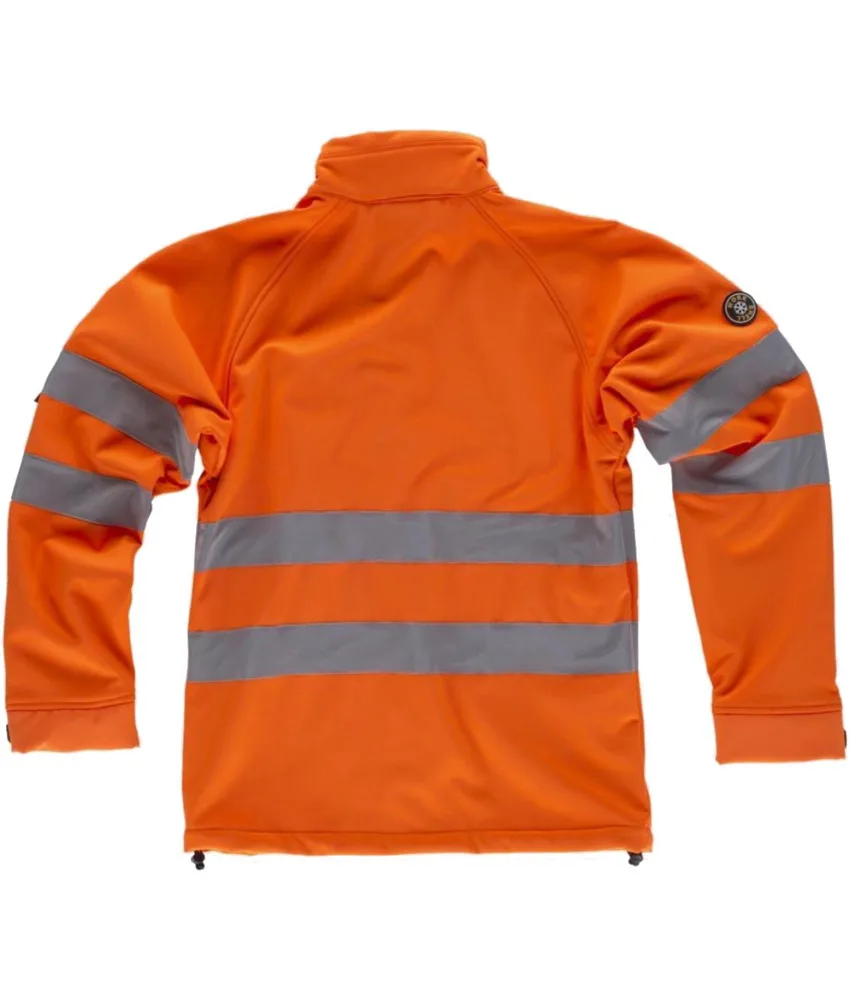 Giacca Workshell ad alta visibilità Workteam, 96% Poliestere 4% Elastan - collo alto