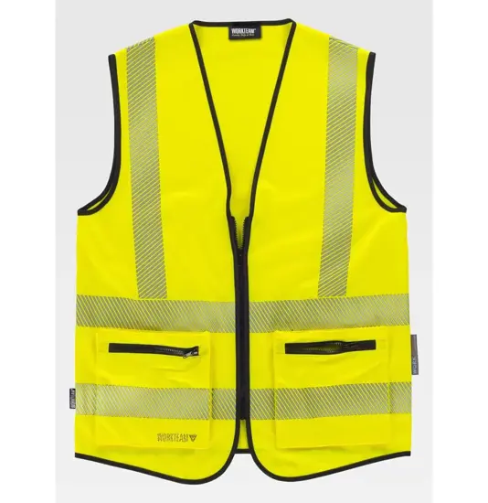 Gilet alta visibilita e bande rifrangenti discontinue Workteam