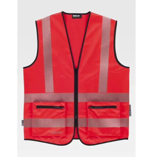 Gilet alta visibilita e bande rifrangenti discontinue Workteam