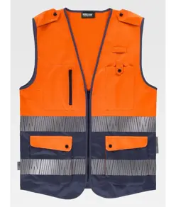 Gilet alta visibilita e bande rifrangenti segmentate Workteam