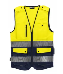 Gilet alta visibilita e bande rifrangenti segmentate Workteam