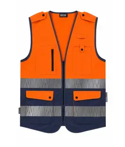 Gilet alta visibilita e bande rifrangenti segmentate Workteam