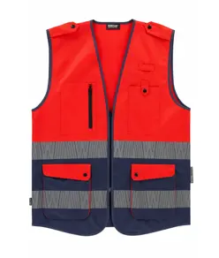 Gilet alta visibilita e bande rifrangenti segmentate Workteam