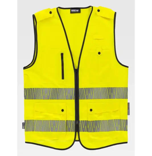 Gilet alta visibilita e bande rifrangenti segmentate Workteam