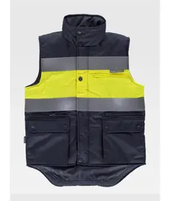 Gilet imbottito alta visibilita e bande rifrangenti Workteam