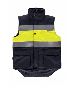 Gilet imbottito alta visibilita e bande rifrangenti Workteam
