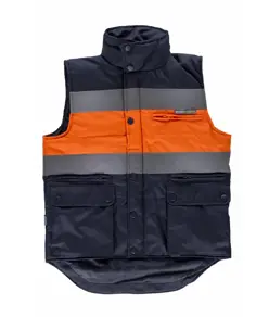 Gilet imbottito alta visibilita e bande rifrangenti Workteam