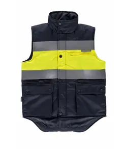 Gilet imbottito alta visibilita e bande rifrangenti Workteam
